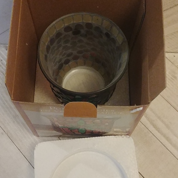 Vintage Mosaic Flower Pattern Candle Holder In Original Box - Picture 3 of 4